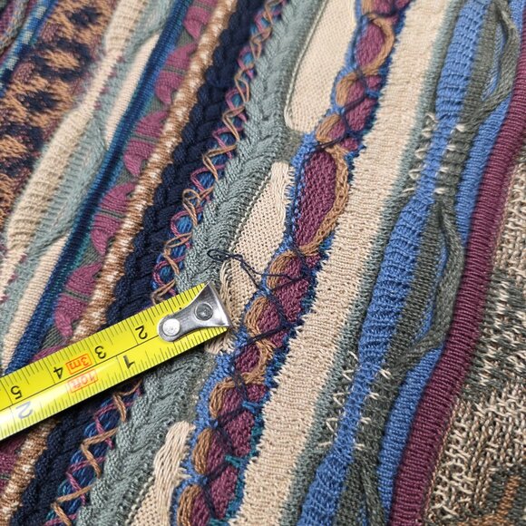 Tundra Men's Vintage Knit Coogi Style Crewneck Sweater Textured L 90s - Picture 12 of 14